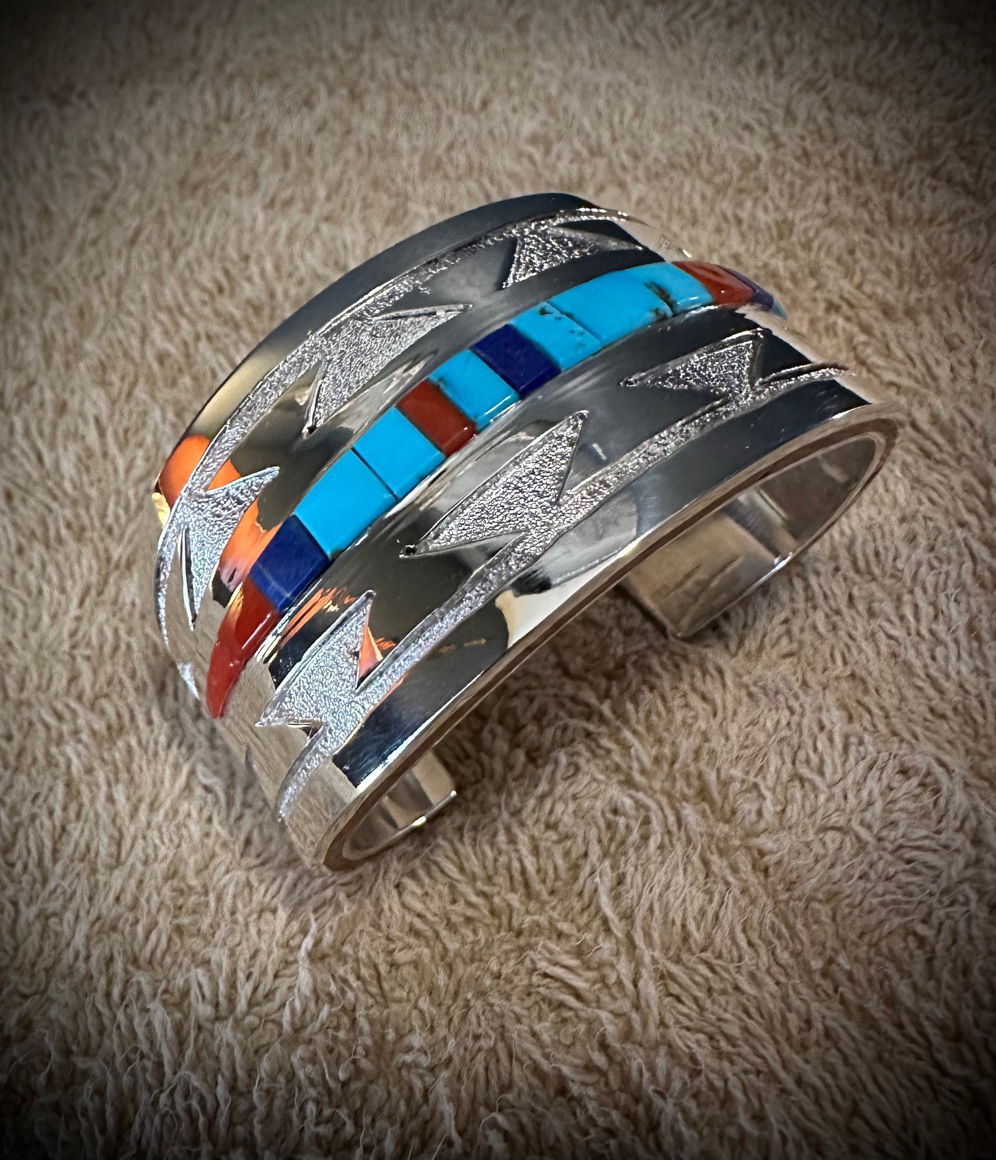 Multi-stone Inlay Cuff