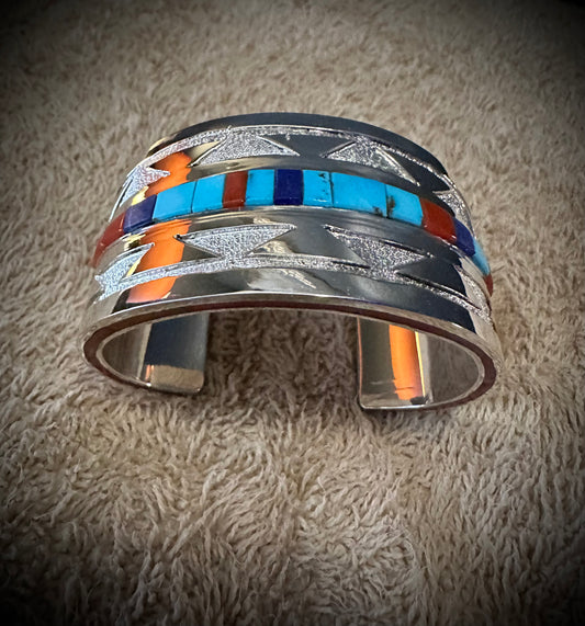 Multi-stone Inlay Cuff